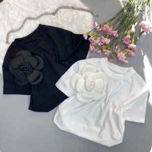 تیشرت لانگ گل برجسته