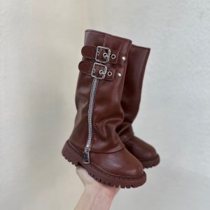 بوت ساق بلند چرم دو سگک کد Q33